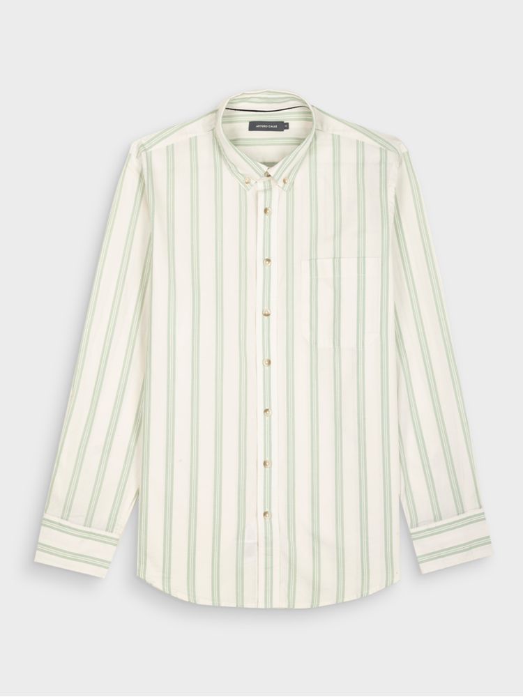 Camisa Rayas Manga Larga para Hombre 39057