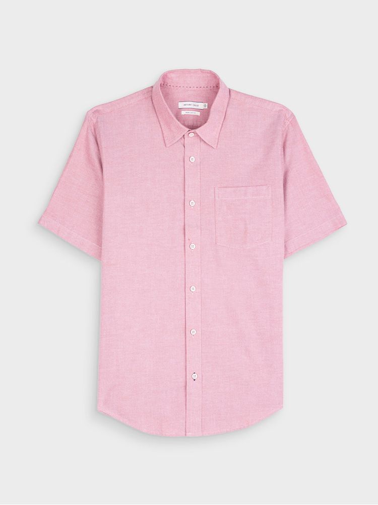 Camisa Unicolor Manga Corta para Hombre 36352