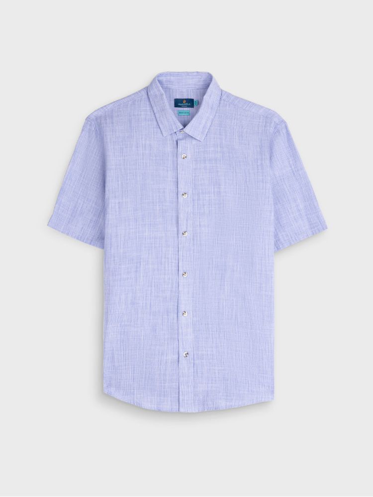 Camisa Manga Corta Unicolor para Hombre 02966