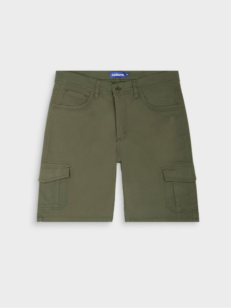 Bermuda Unicolor Tipo Cargo para Hombre 13424