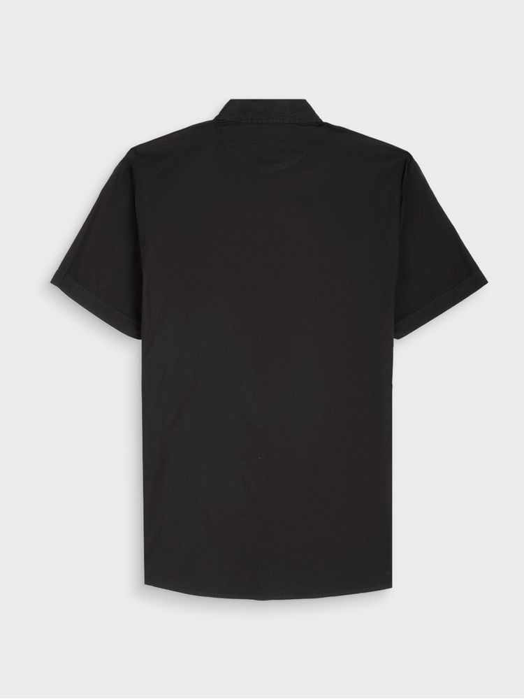 Camisa Casual Unicolor Manga Corta para Hombre 13138