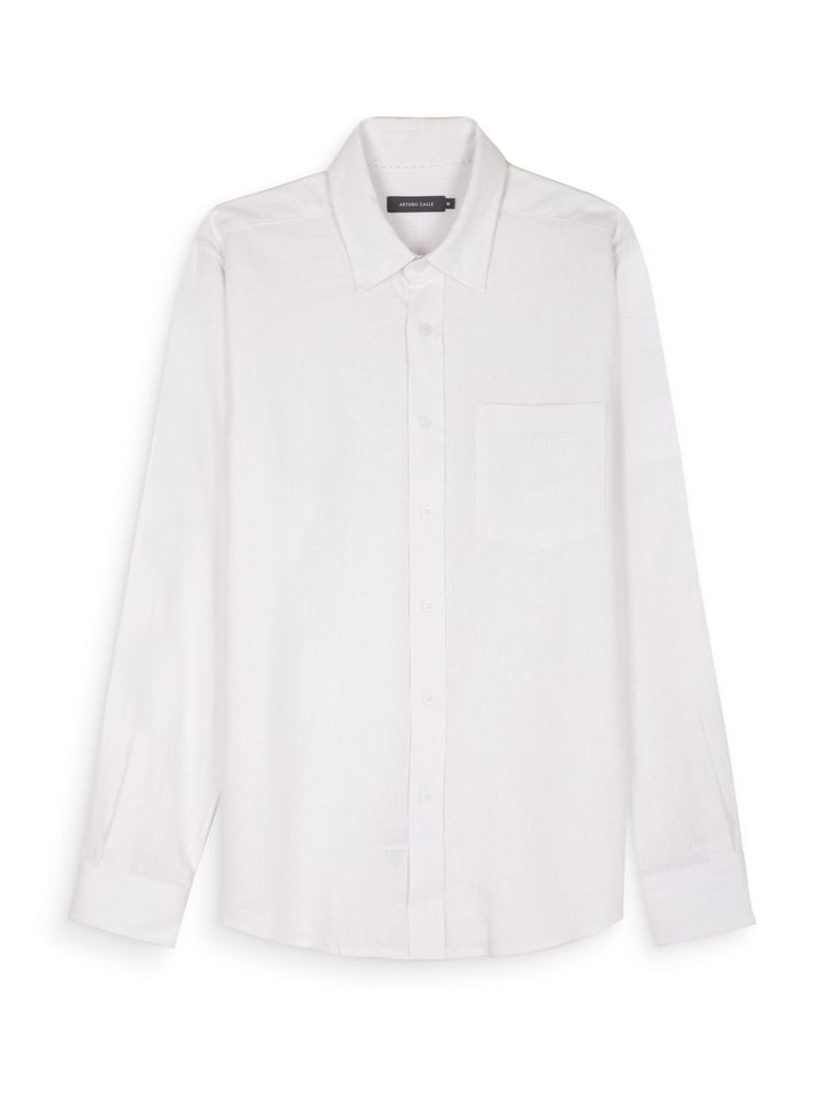 Camisa Lino Manga Larga para Hombre 38472