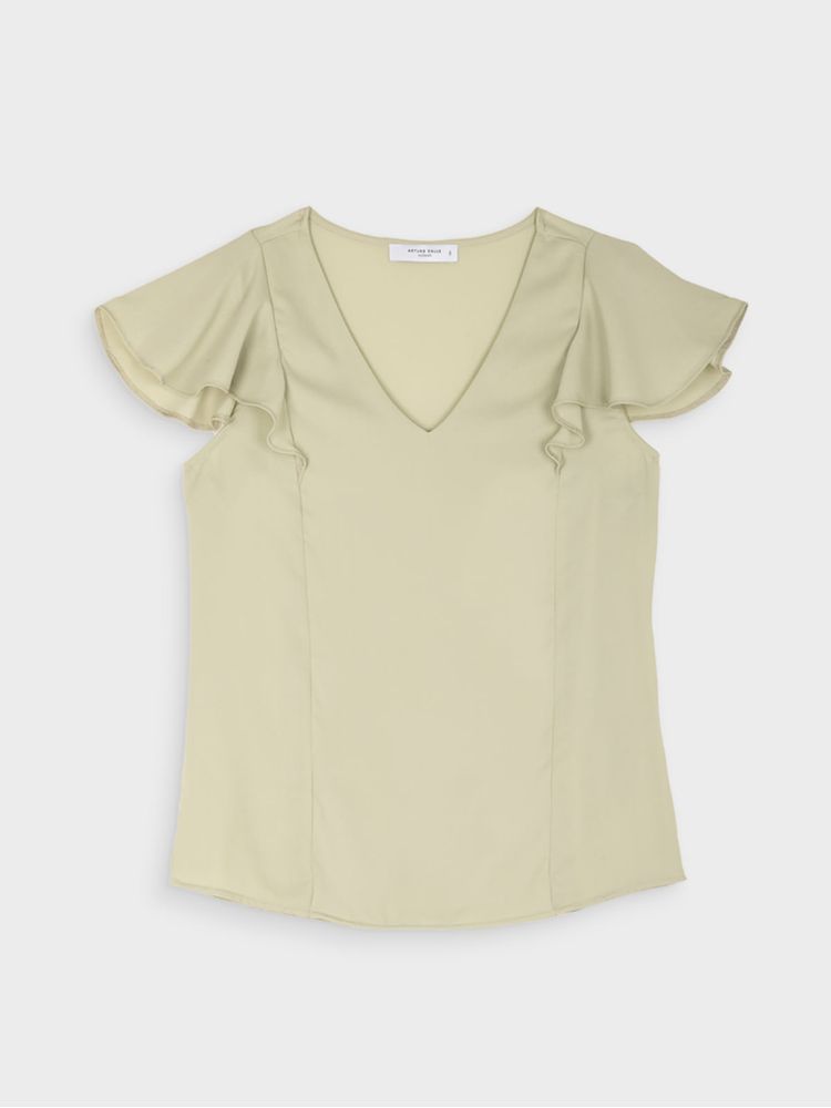 Blusa Cuello V Unicolor para Mujer 42425
