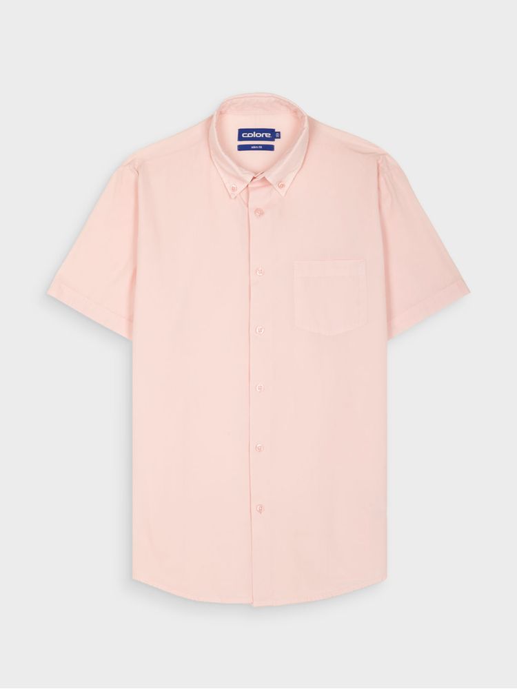 Camisa Unicolor Manga Corta para Hombre 12842