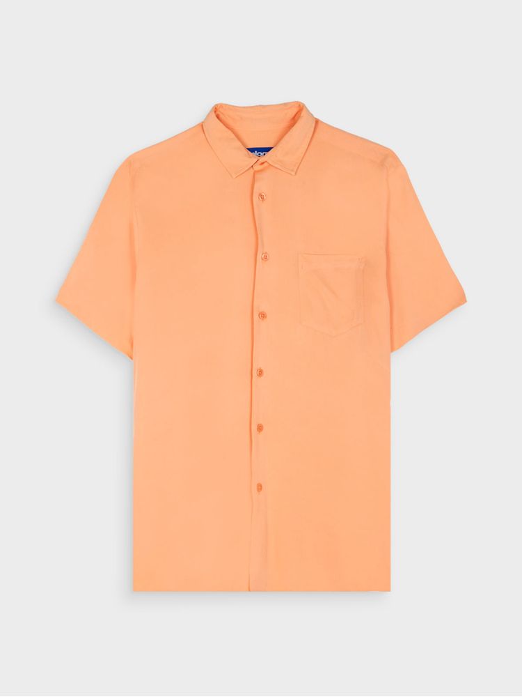 Camisa Unicolor Manga Corta para Hombre 13236