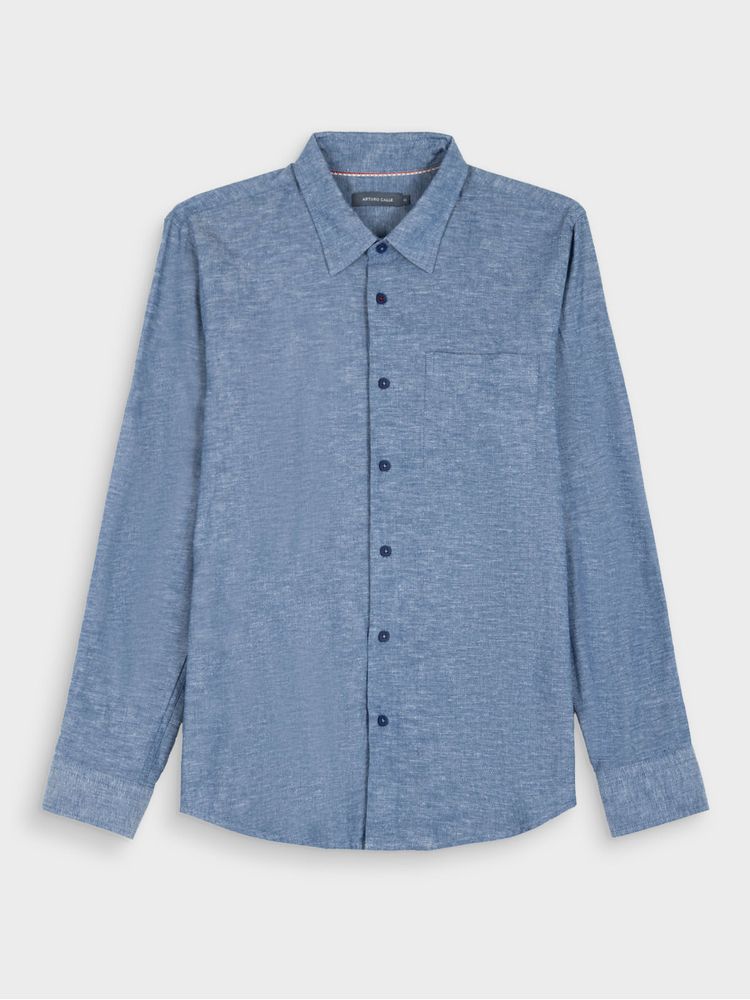 Camisa Lino Manga Larga para Hombre 43962