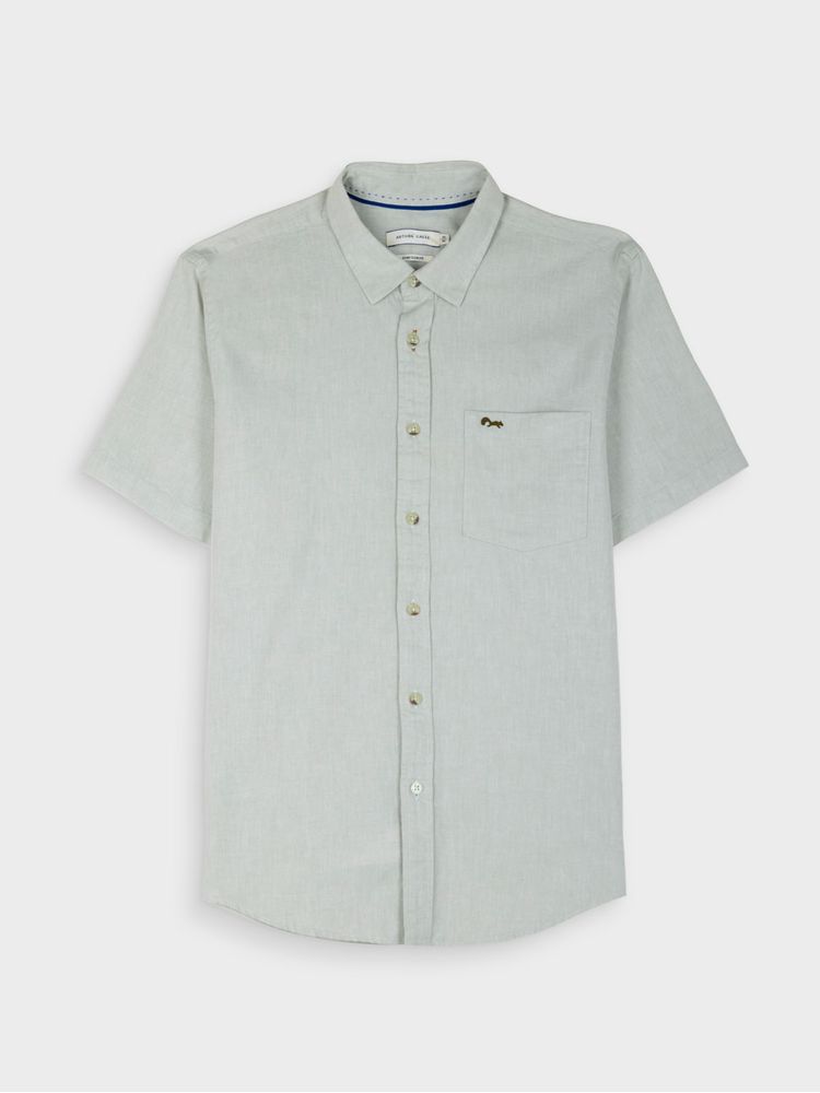 Camisa Unicolor Manga Corta para Hombre 42560