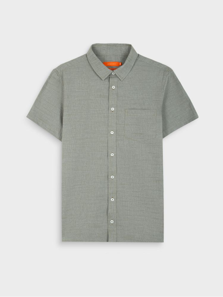 Camisa Unicolor Manga Corta para Hombre 44275