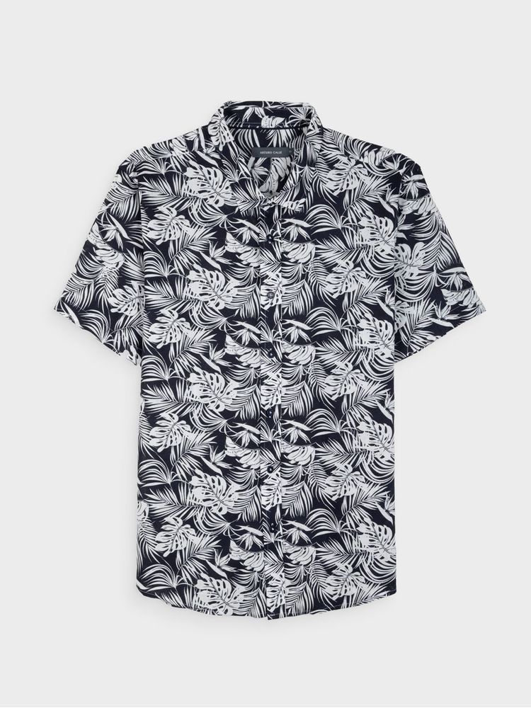 Camisa Lino Manga Corta para Hombre 43320