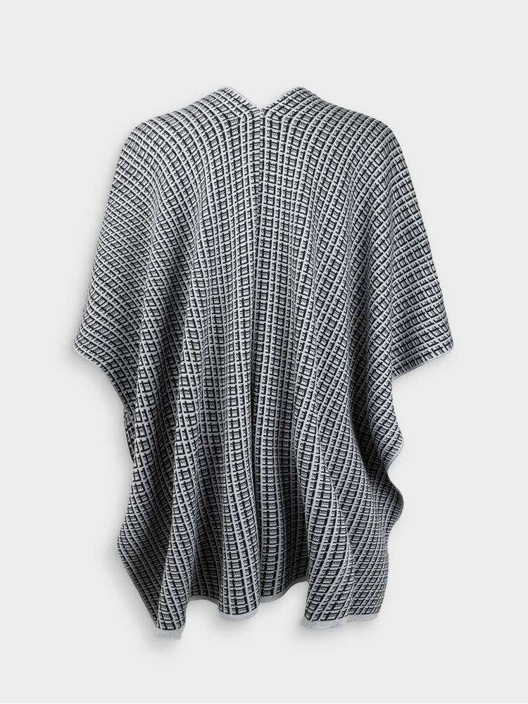 Poncho Estampado de Cuadros para Mujer 44186