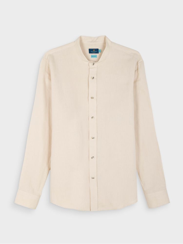 Camisa de Lino Y Algodón de Diseño Fresco 03217