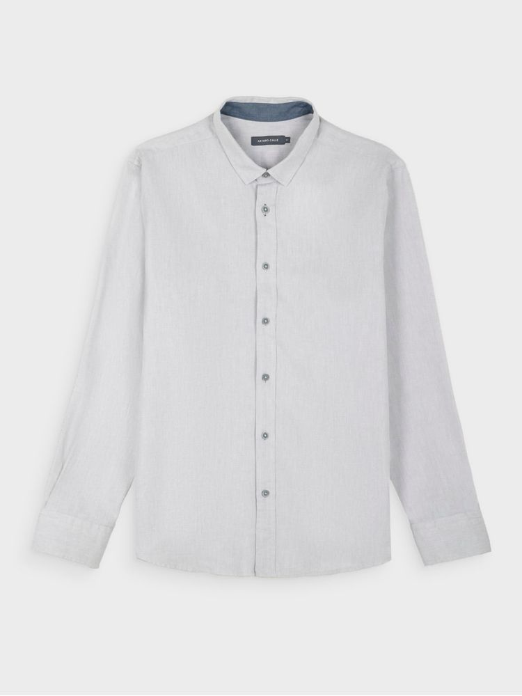 Camisa Unicolor Manga Larga para Hombre 42566