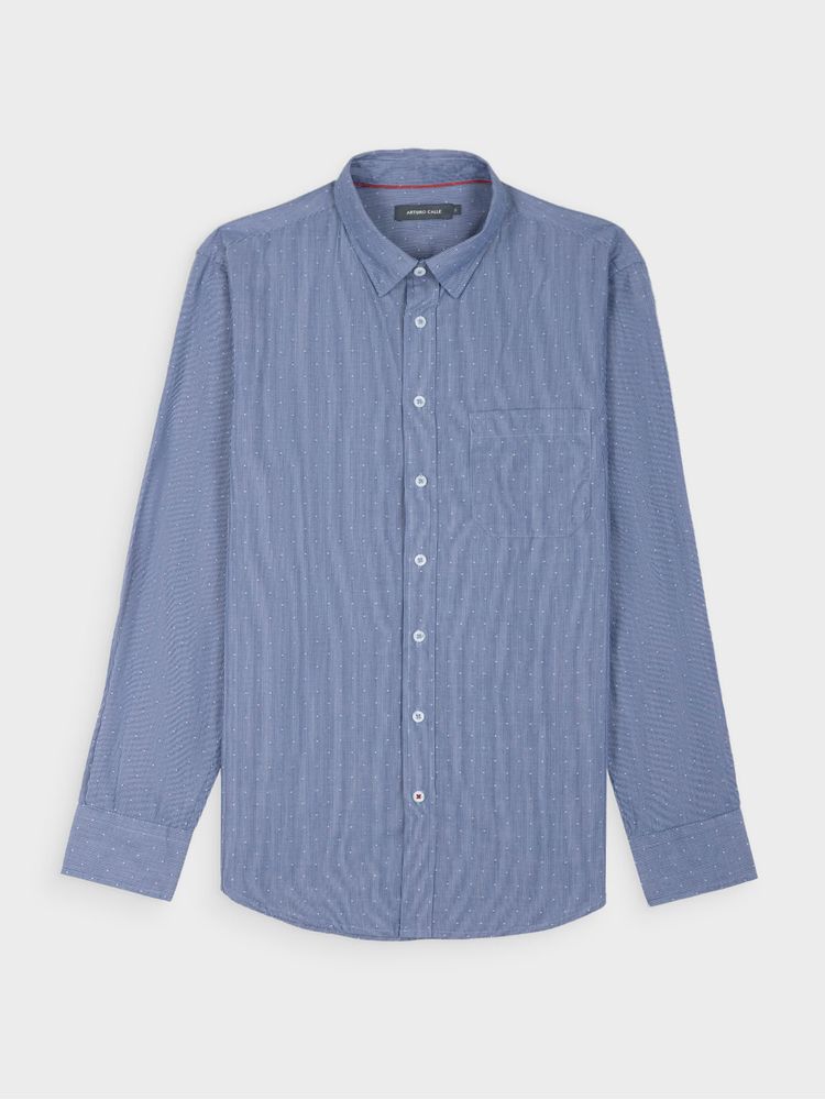 Camisa Unicolor Manga Larga para Hombre 38624