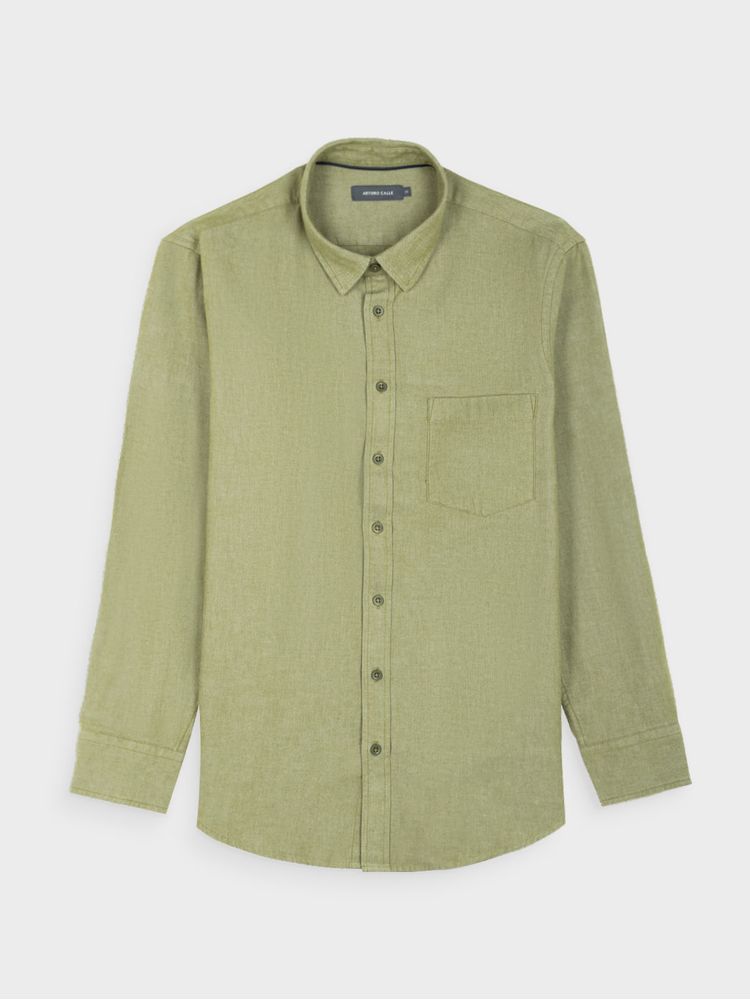 Camisa Unicolor Manga Larga para Hombre 38638