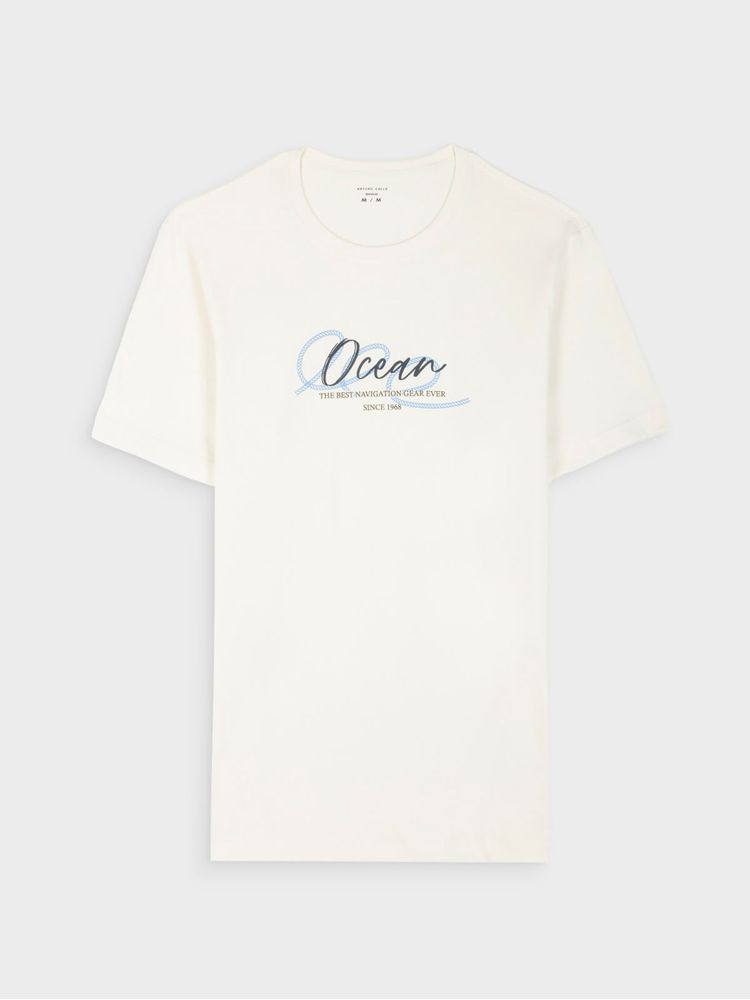 Camiseta Unicolor con Estampado 40221