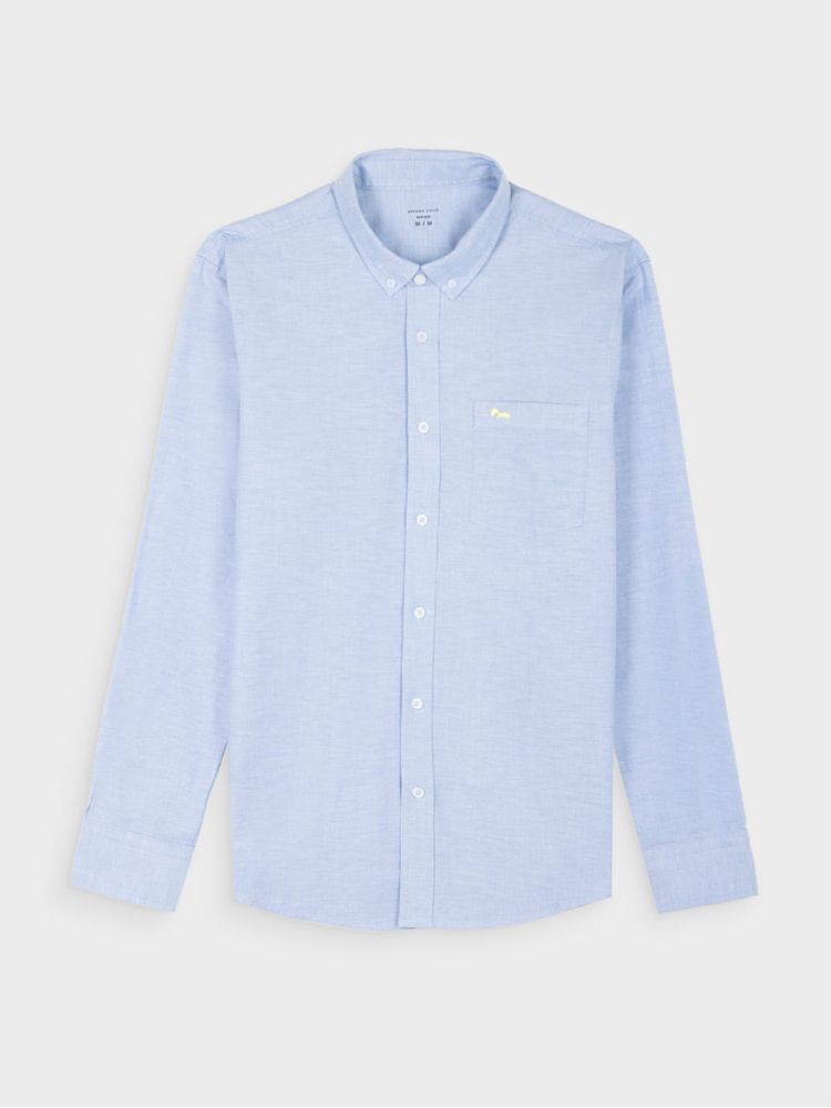Camisa Unicolor Manga Larga para Hombre 44224
