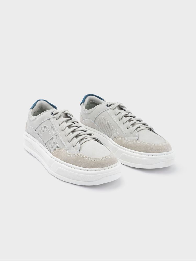 Tenis con Suela de Caja con Diversas Texturas Y Materiales en Cuero 45493