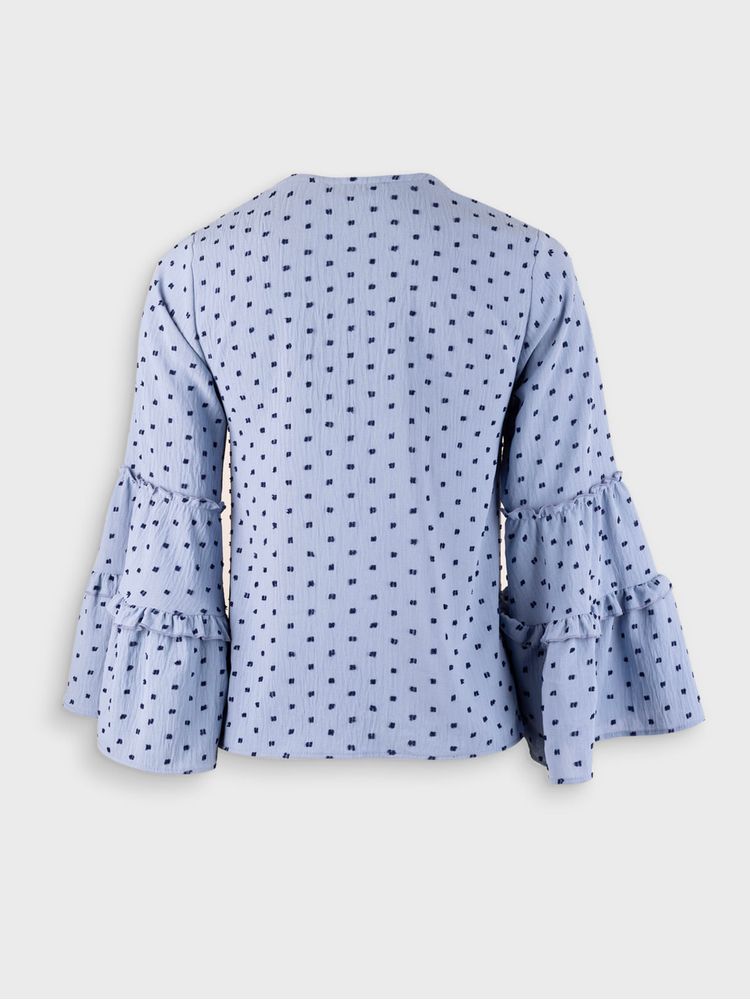 Blusa con Volantes Manga Larga para Mujer 38240
