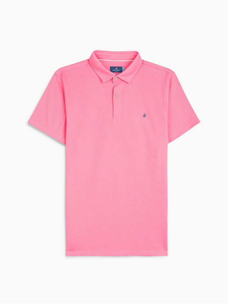 Polo Unicolor con Cuello Tejido para Hombre 02999