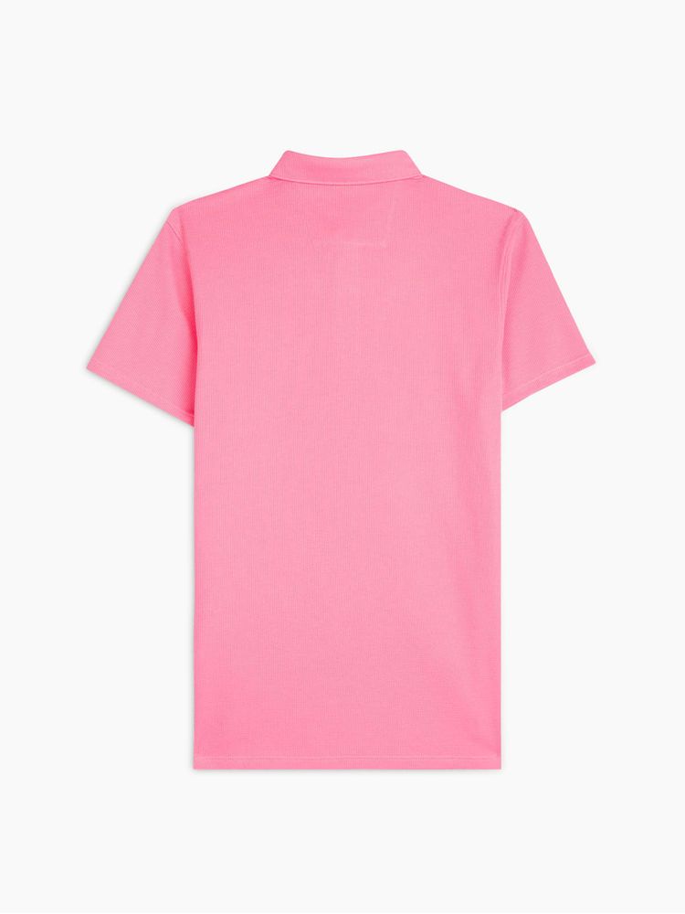 Polo Unicolor con Cuello Tejido para Hombre 02999