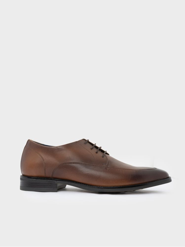 Calzado Tipo Derby de Cuero Liso para Hombre 35431