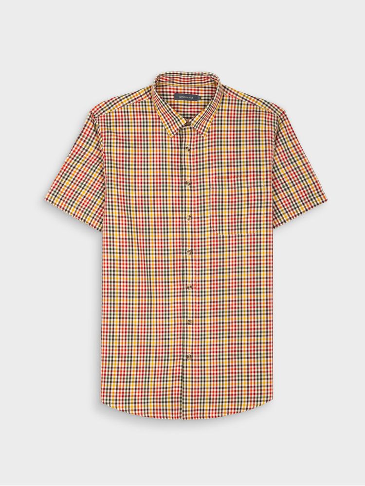 Camisa A Cuadros Manga Corta para Hombre 38629