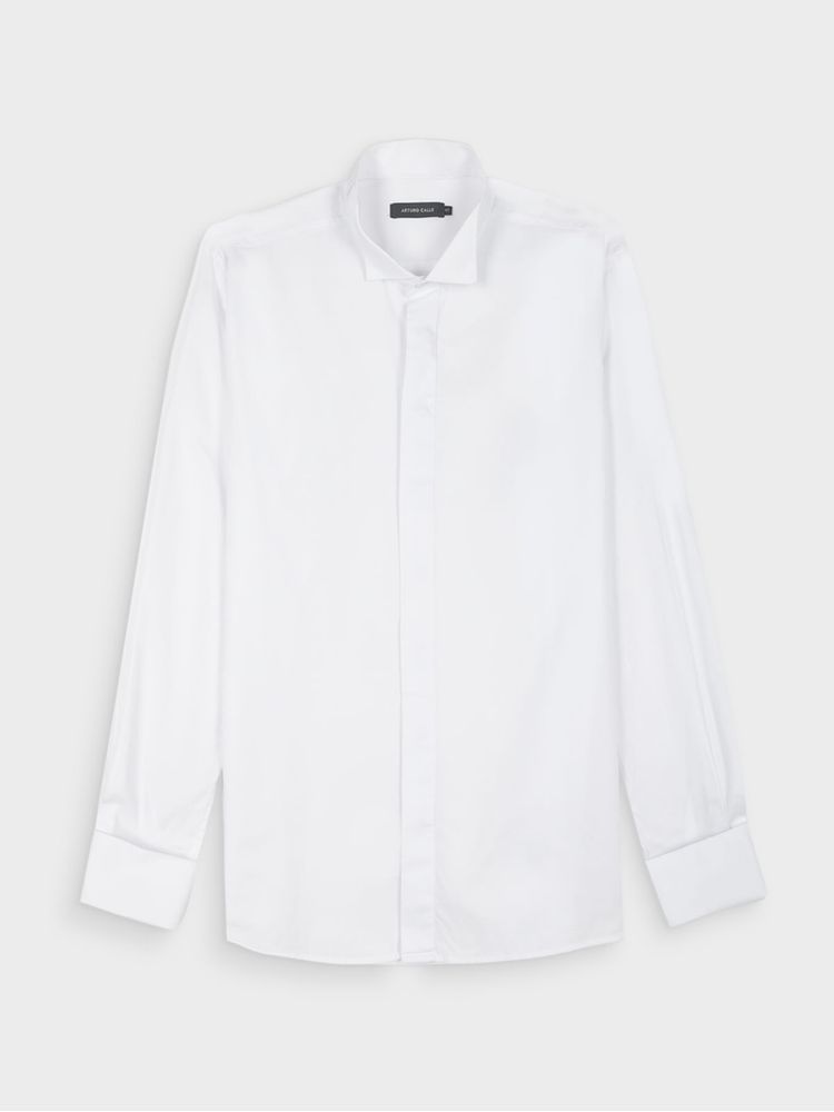 Camisa de Smoking con Cuello Pajarito 42685