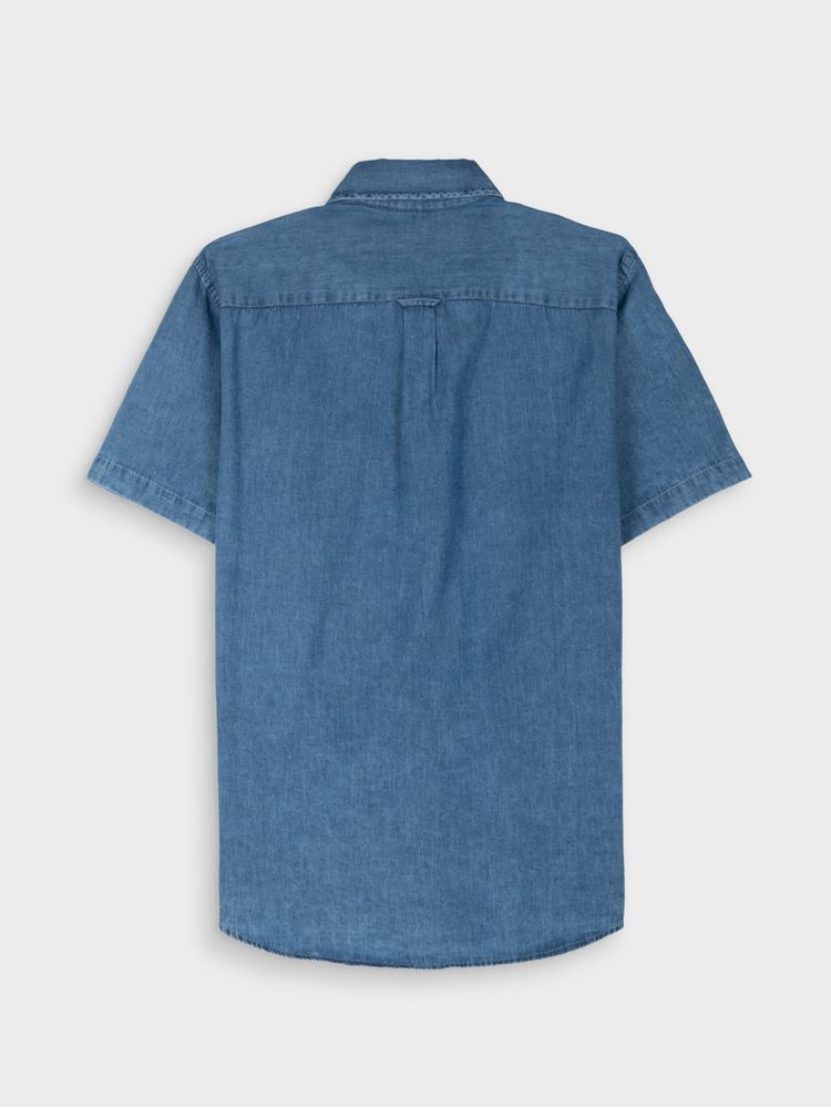 Camisa Denim Manga Corta para Hombre 43307