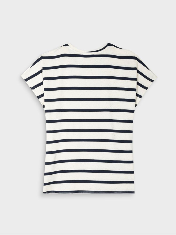 Camiseta Estampada Mujer con Mezcla de Viscosa y Lino 44457