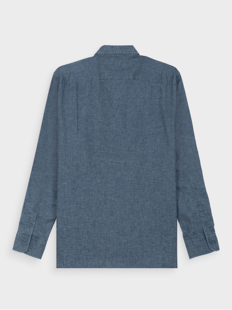 Camisa Fresca de Lino con Diseño Elegante y Puño Redondo 35836