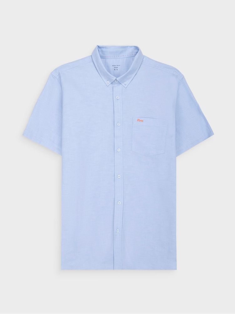 Camisa Unicolor Manga Corta para Hombre 44223