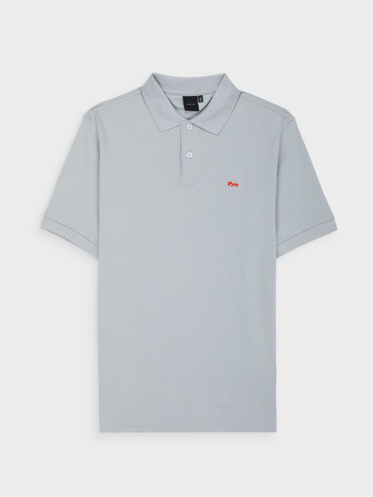 Polo Unicolor de Algodón con Cuello Tejido 44389