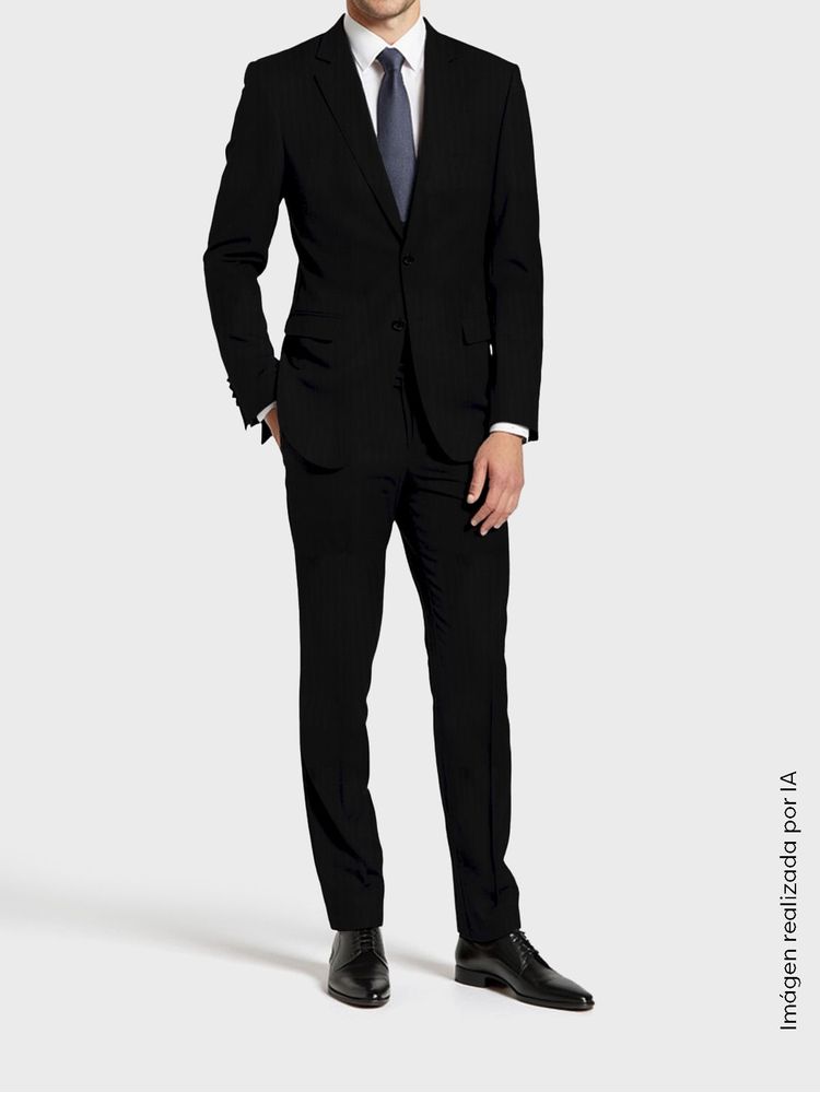 Traje de Cortes Modernos en Mezcla de Lana 39909