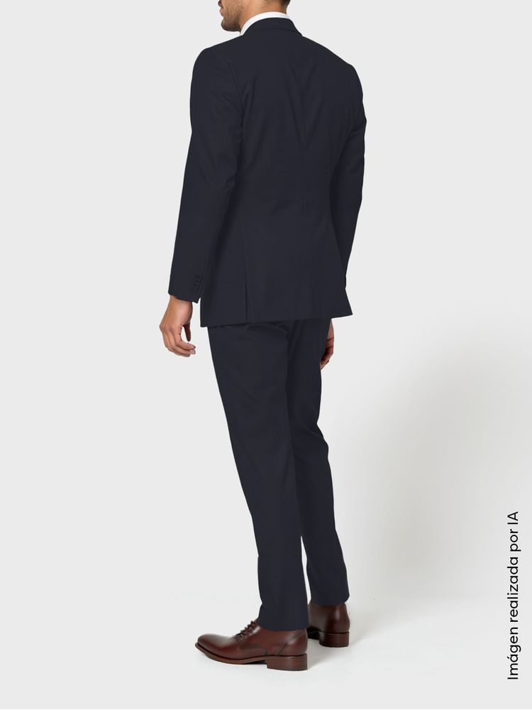 Traje Hombre Dos Botones Corte Regular y Textura Diagonal 37152