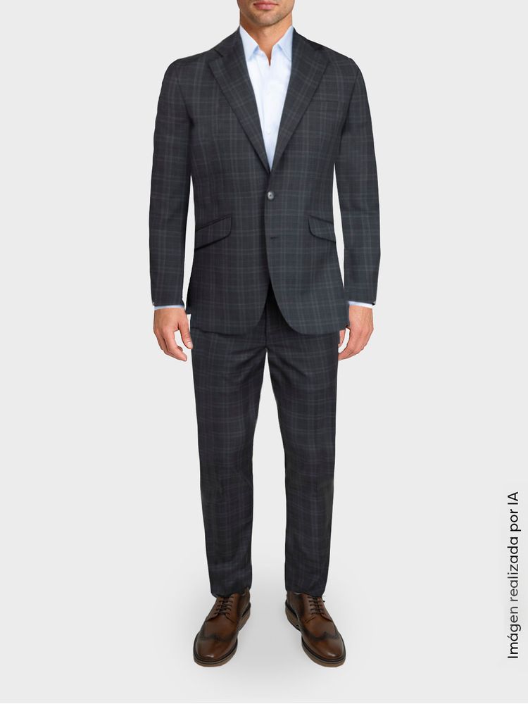 Traje con Cuadros Silueta Semi Slim Fit para Hombre 39906