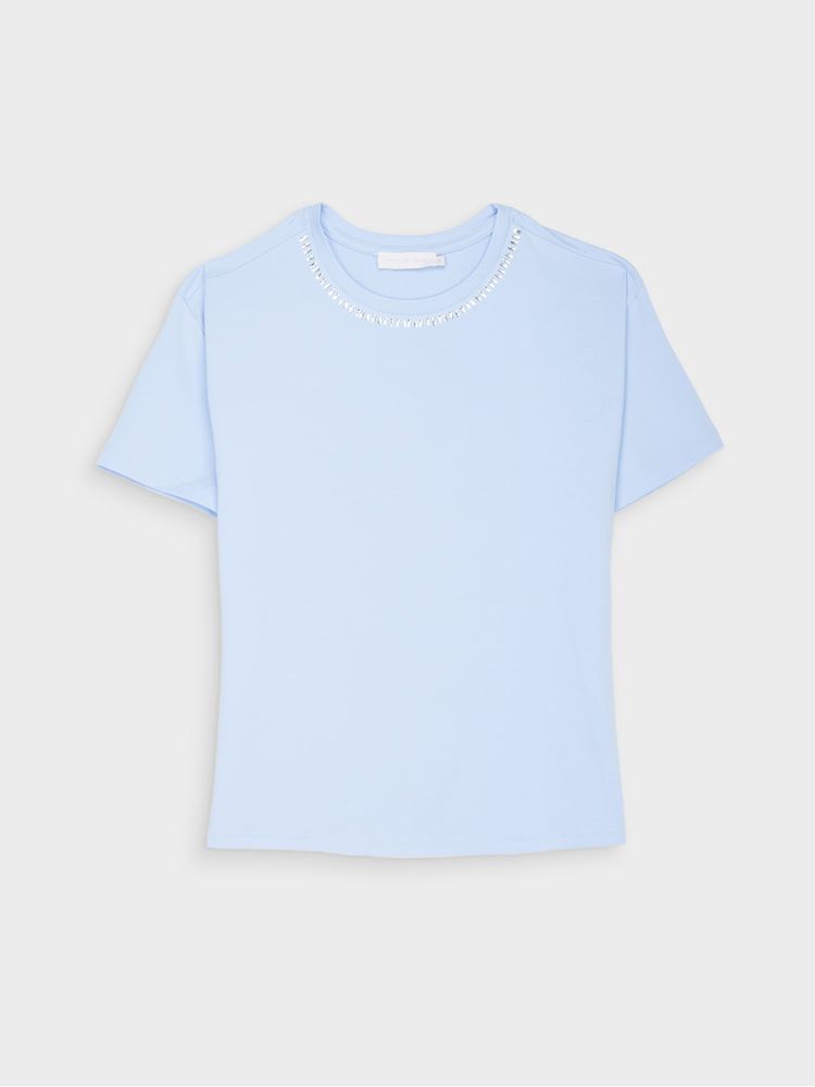 Camisa con Tejido de Punto Y Algodón para Mujer 45226