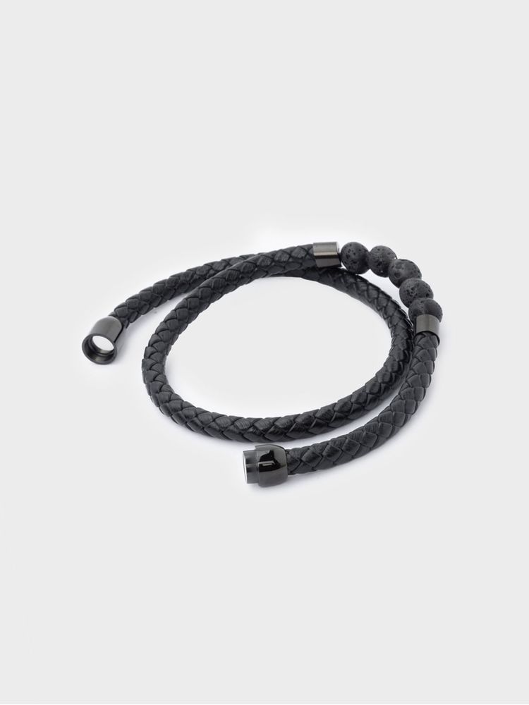 Manilla en Cuero Y Piedras Naturales para Hombre 45460