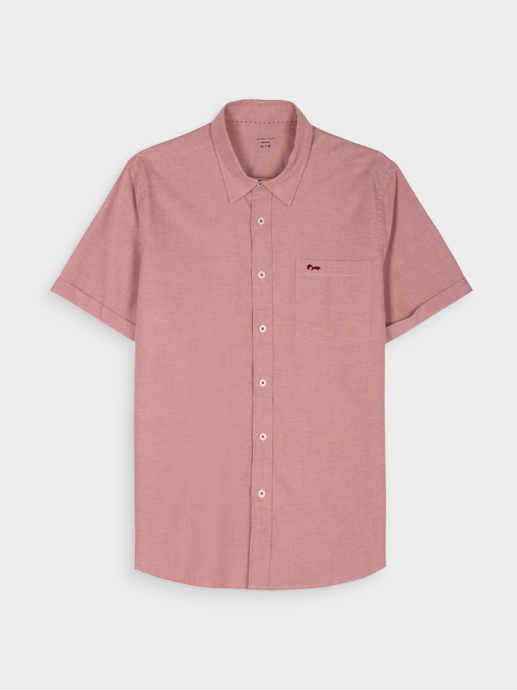 Camisa Unicolor Manga Corta para Hombre 42510