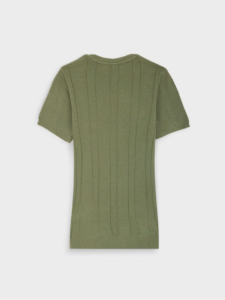 Camisa Tejida Suéter Unicolor para Mujer 43703