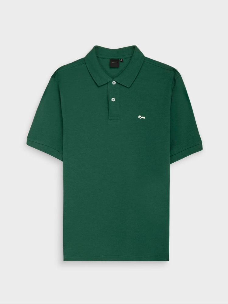 Polo Unicolor de Algodón con Cuello Tejido 44389