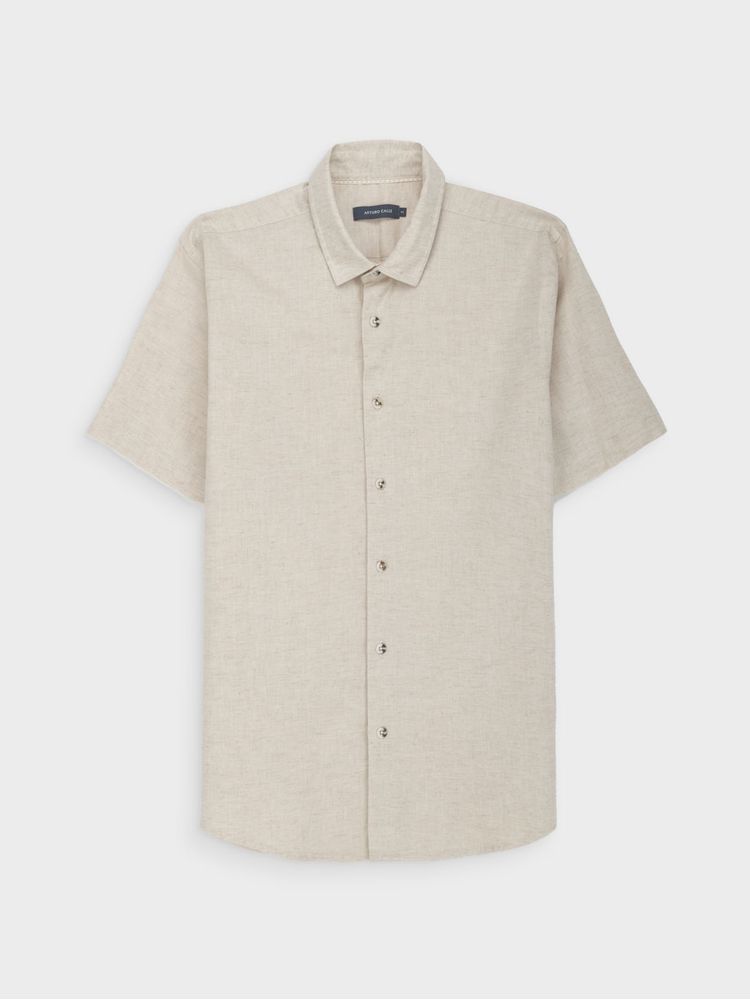 Camisa Semi Slim Fit en Algodón Y Lino para Hombre 44953