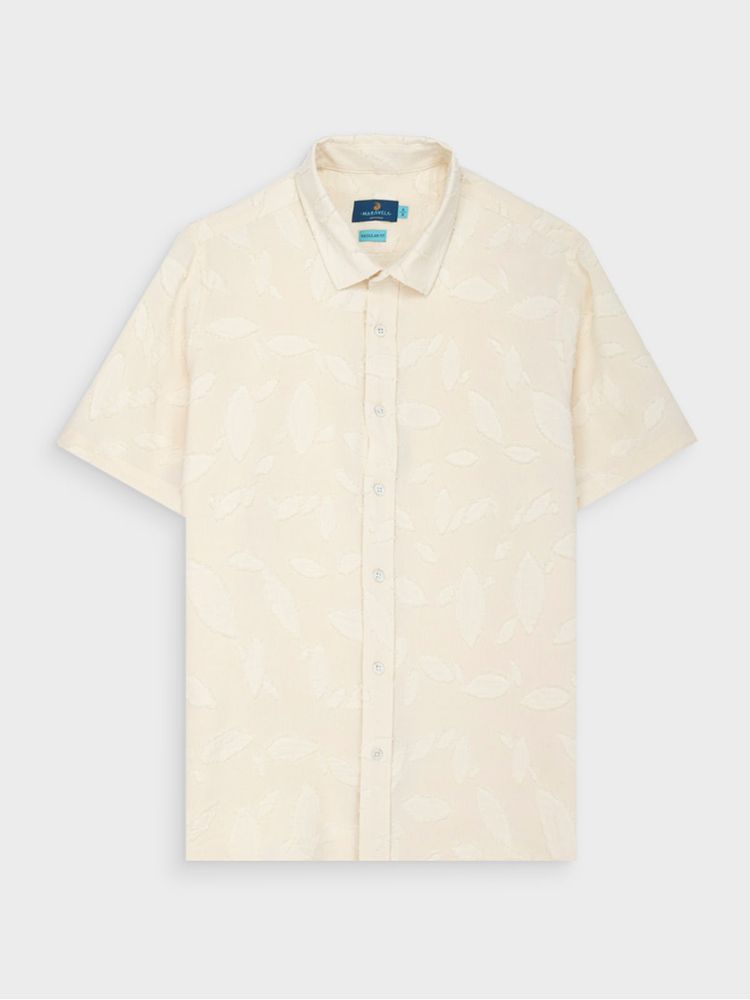 Camisa Textura Elegante Poliéster Hombre 03658