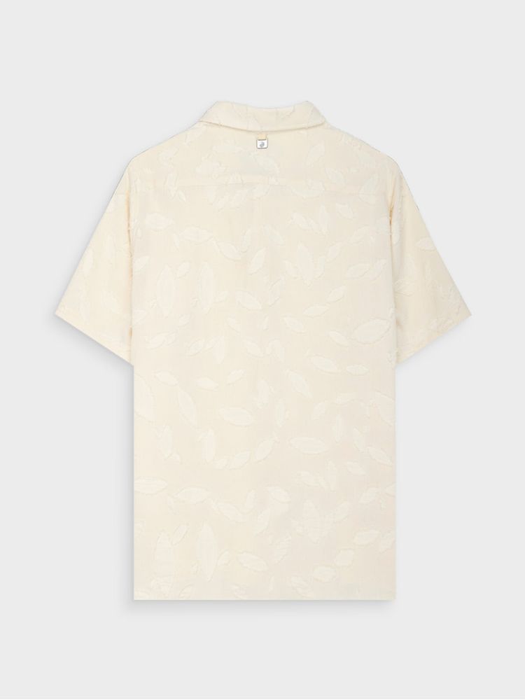 Camisa Textura Elegante Poliéster Hombre 03658