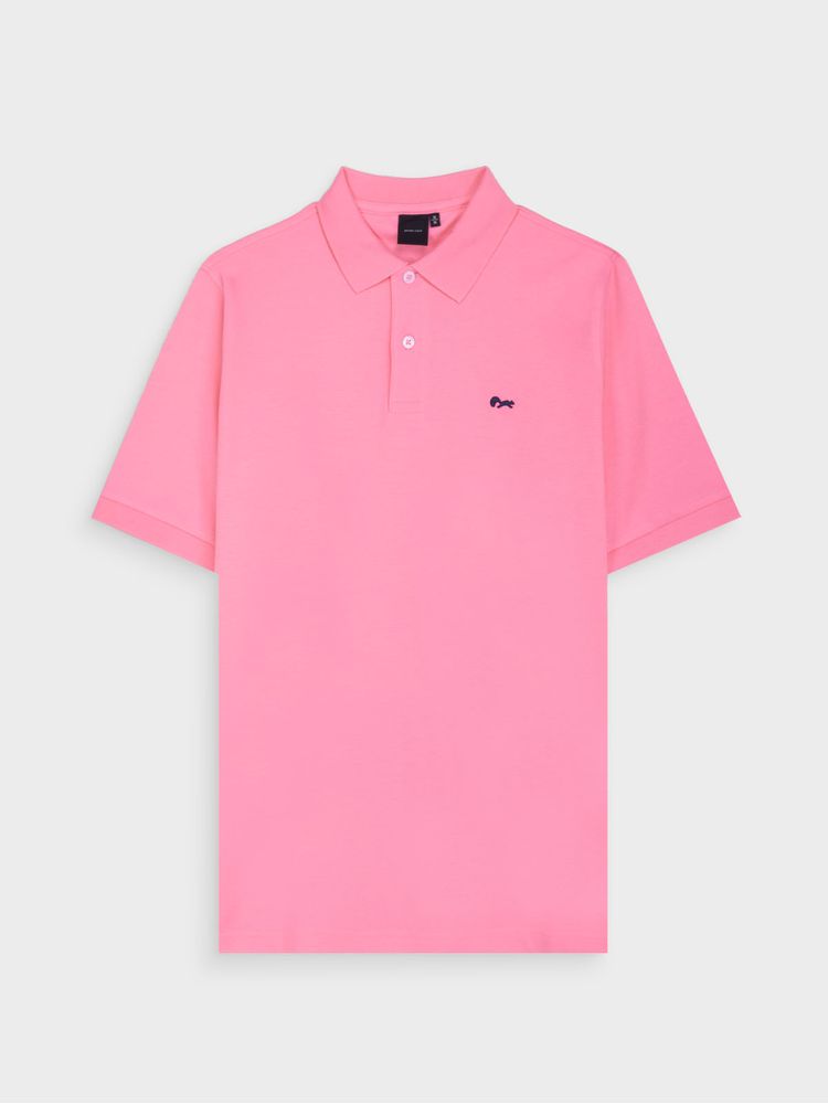 Polo Unicolor de Algodón con Cuello Tejido 44389