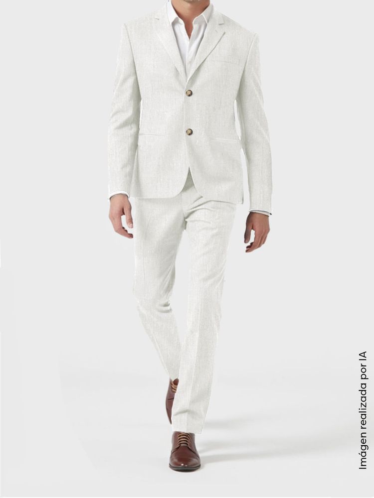 Traje de Lino Semi Slim Fit para Hombre 45281