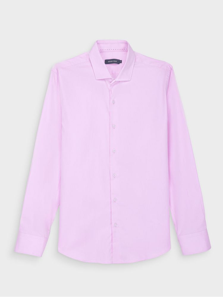 Camisa Unicolor Silueta Slim Fit para Hombre 45658
