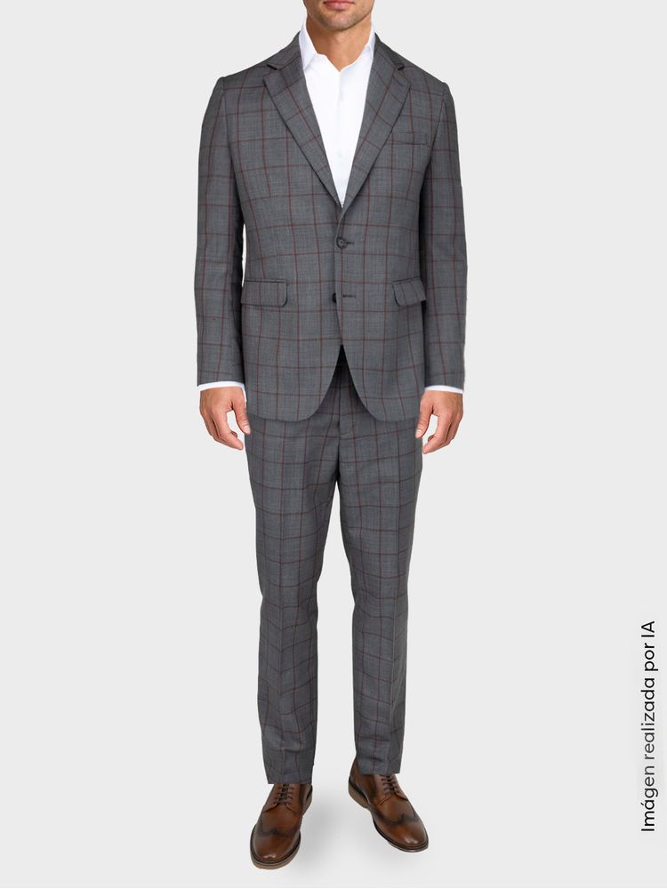 Traje Semi Slim Fit en Sarga para Hombre 22040