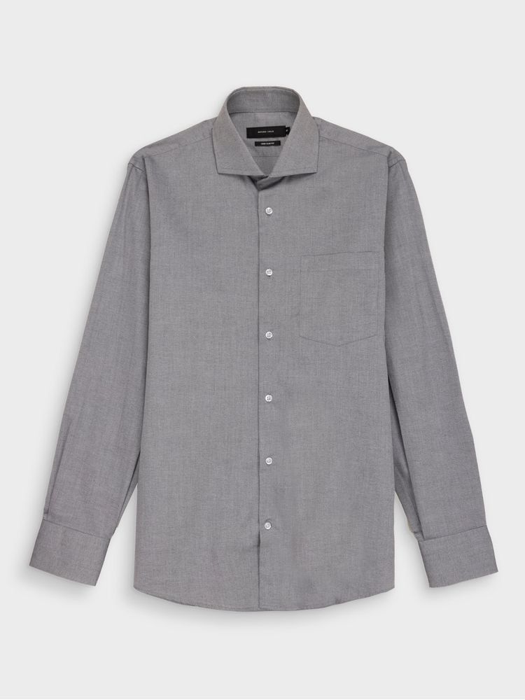 Camisa Semi Slim Fit de Algodón Pima con Detalles Elegantes 36866