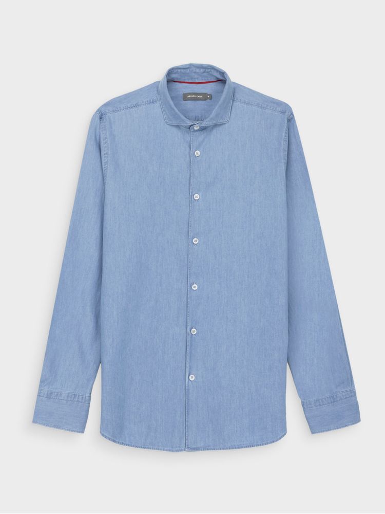 Camisa en Jean Semi Slim para Hombre 46321
