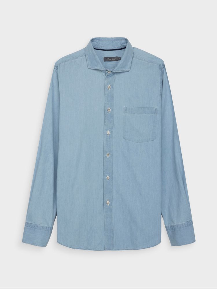 Camisa en Jean Semi Slim para Hombre 46322